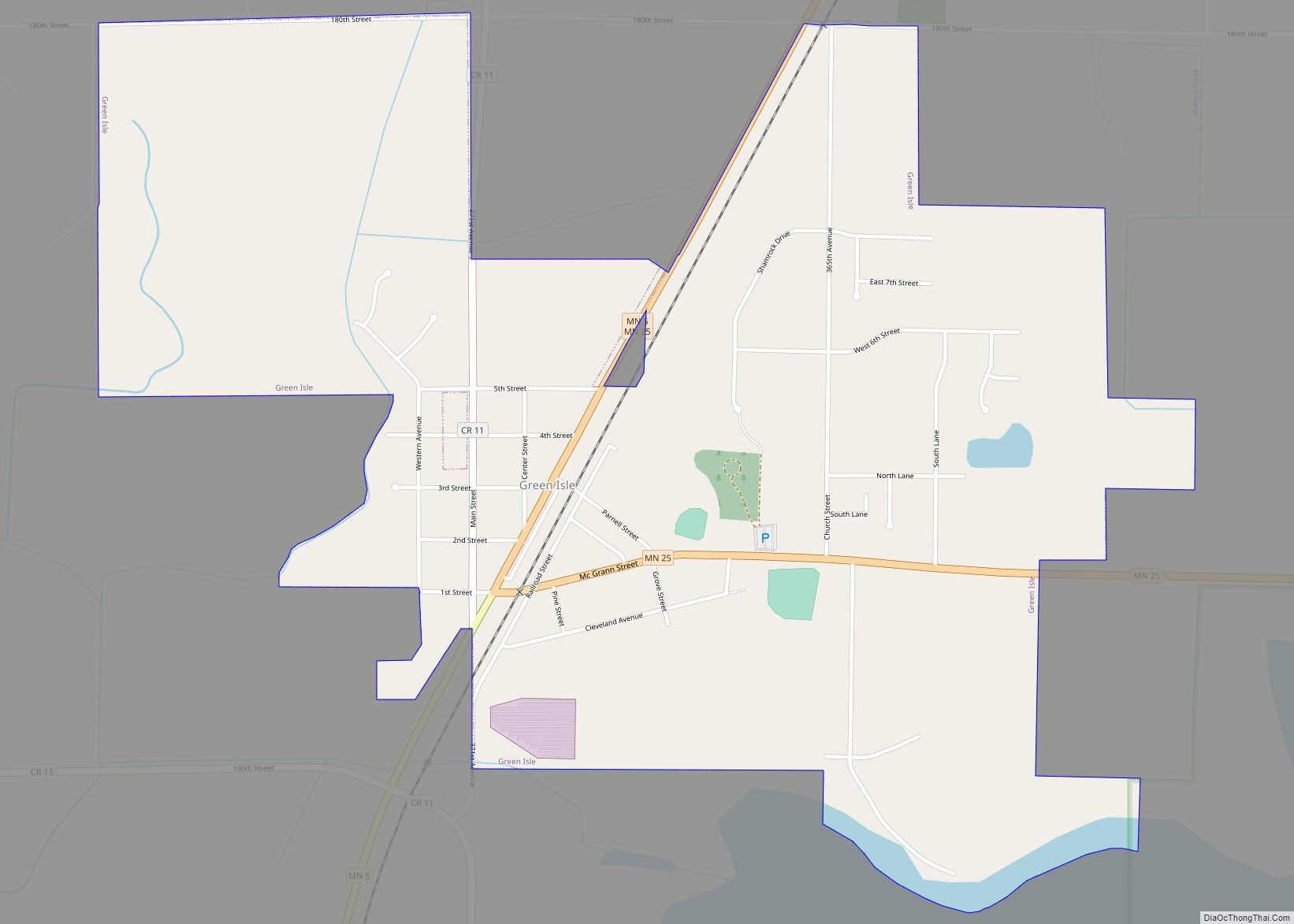 Map of Green Isle city