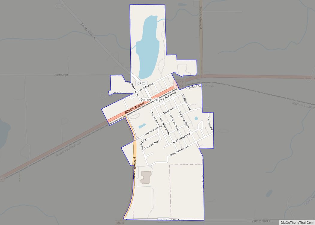 Map of Grove City, Minnesota