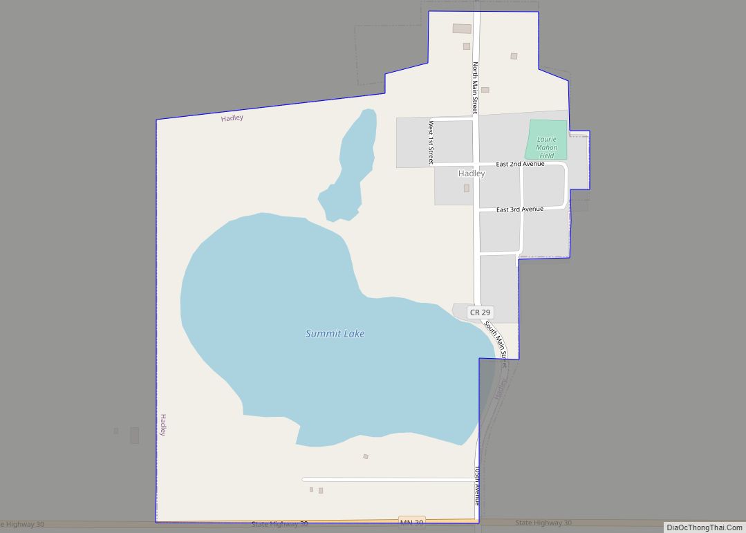 Map of Hadley city, Minnesota