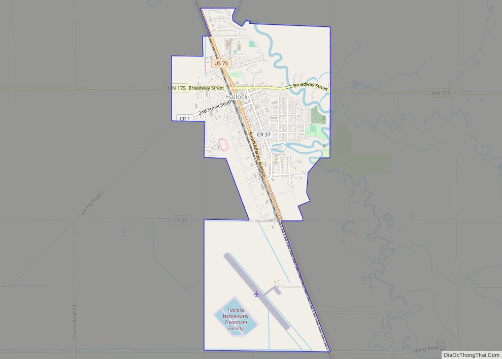 Map of Hallock city