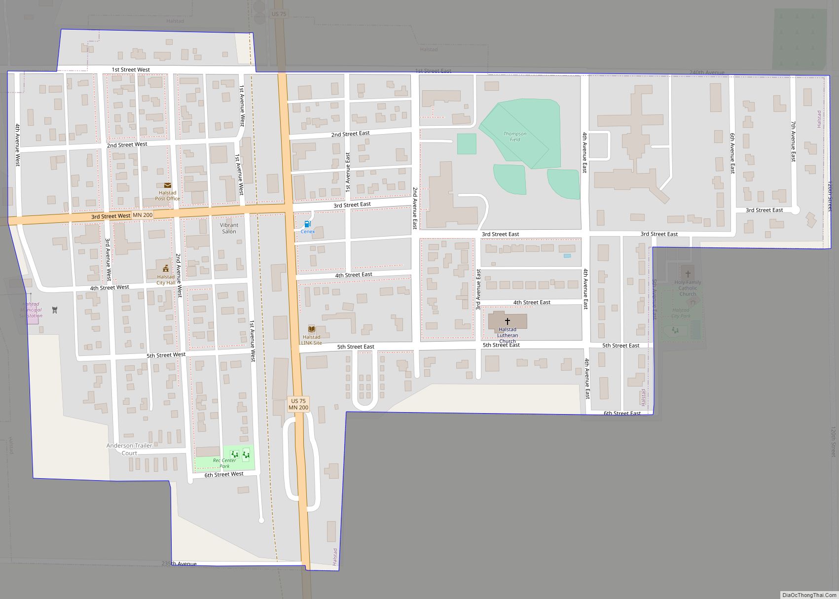 Map of Halstad city