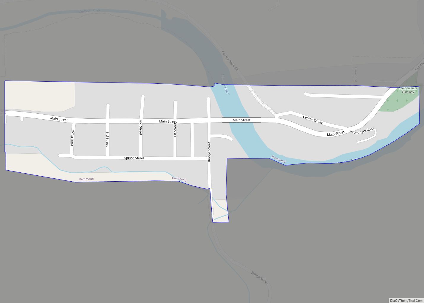 Map of Hammond city, Minnesota