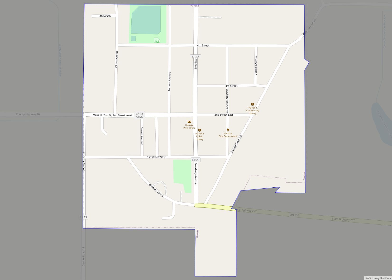 Map of Hanska city