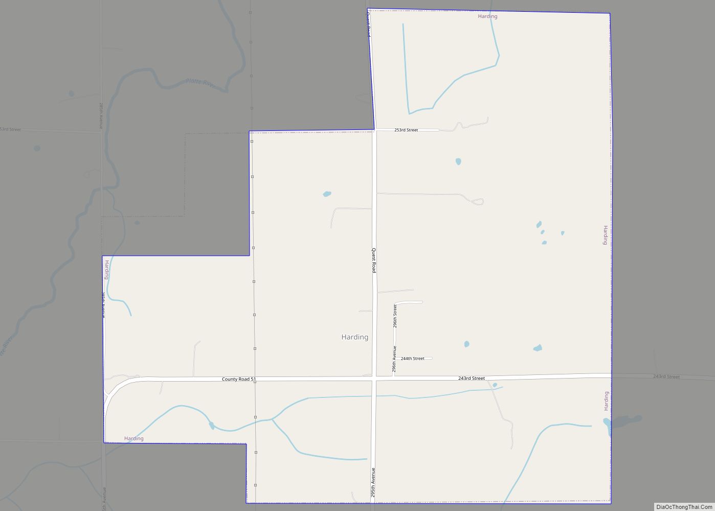 Map of Harding city