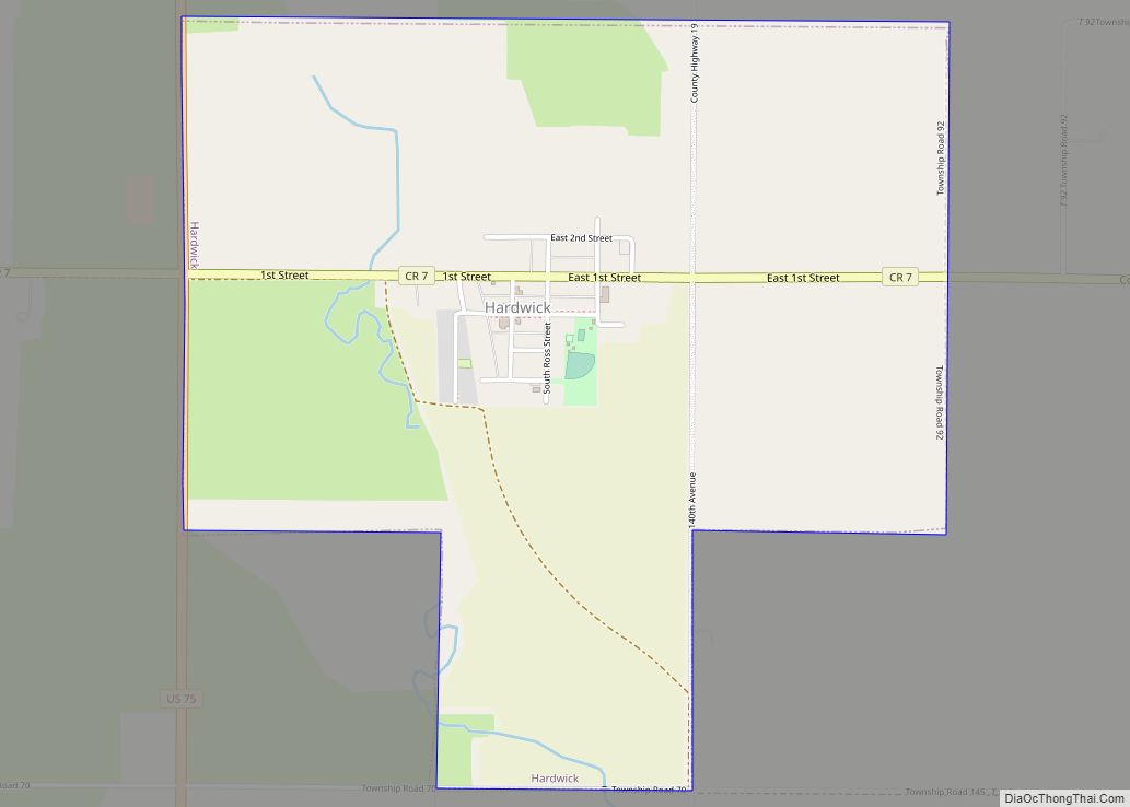 Map of Hardwick city, Minnesota