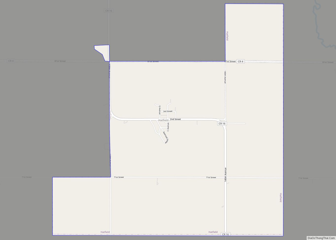 Map of Hatfield city, Minnesota