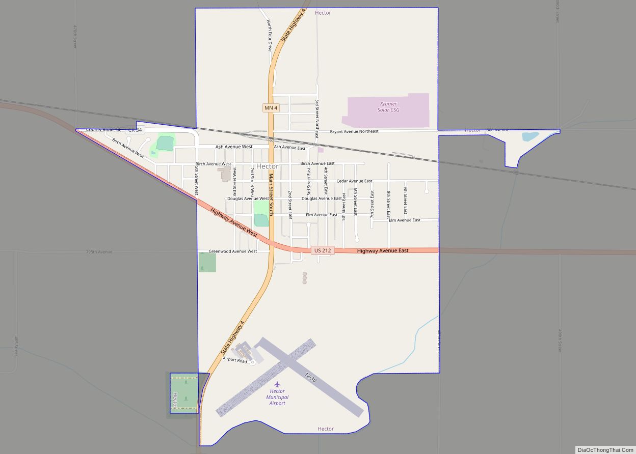 Map of Hector city, Minnesota