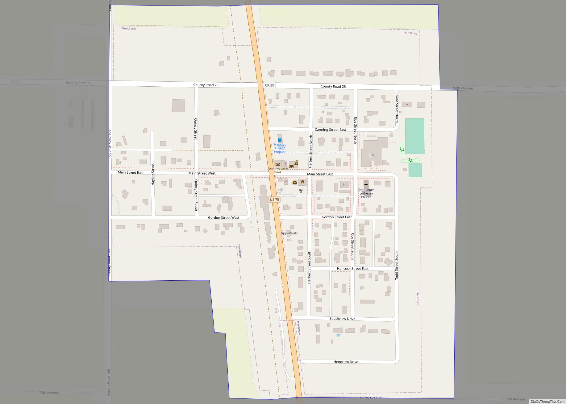 Map of Hendrum city