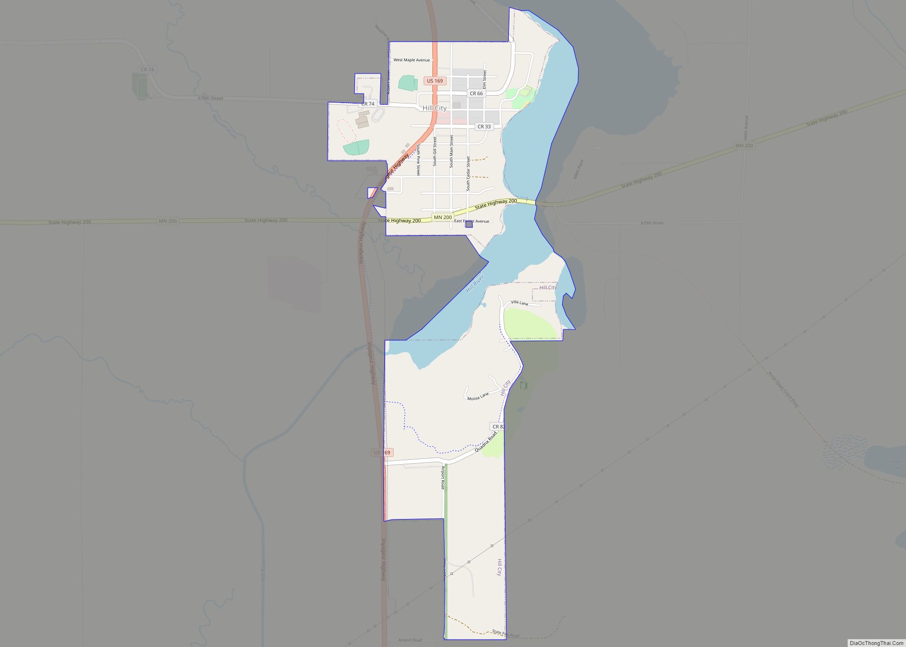 Map of Hill City, Minnesota