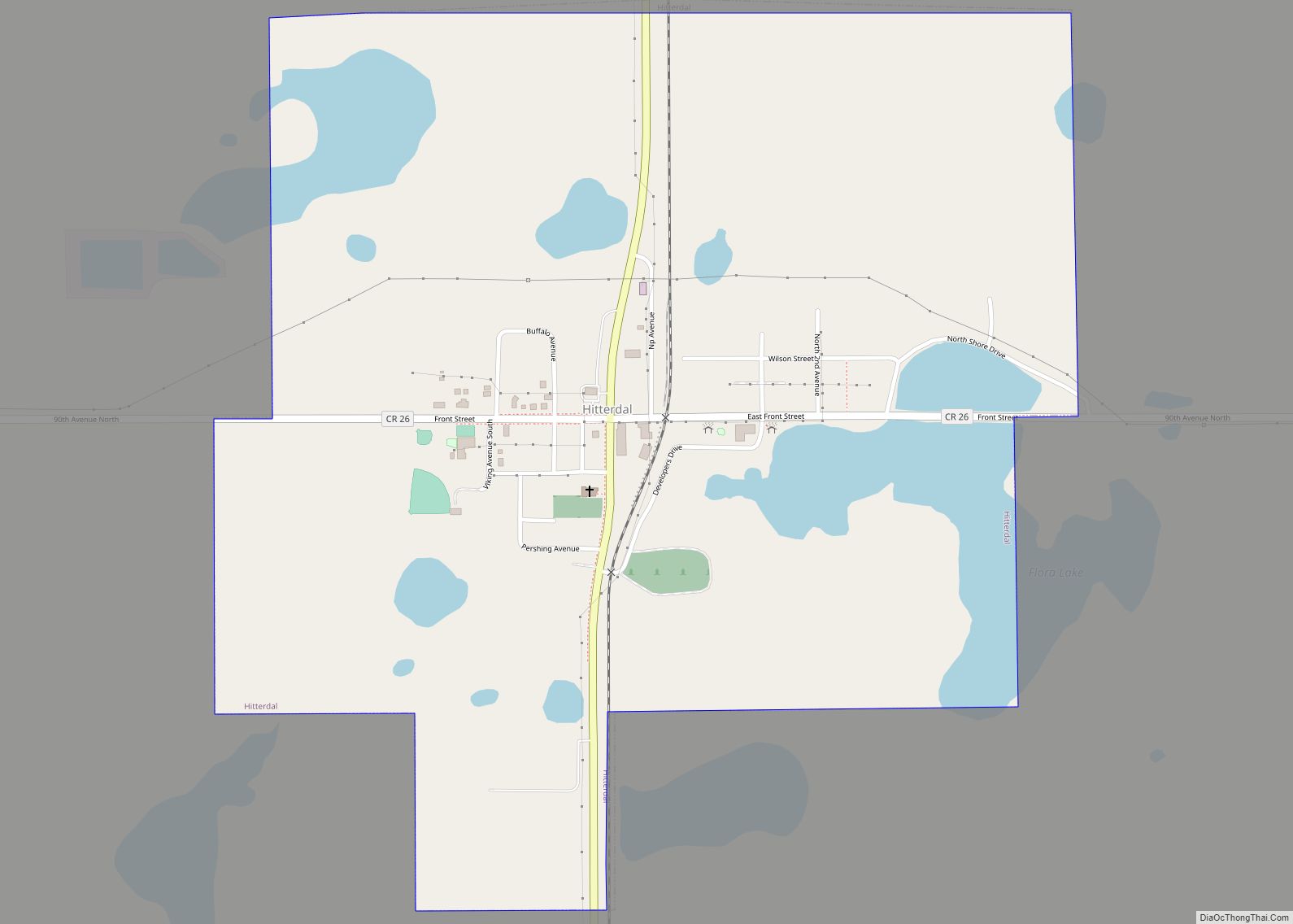 Map of Hitterdal city