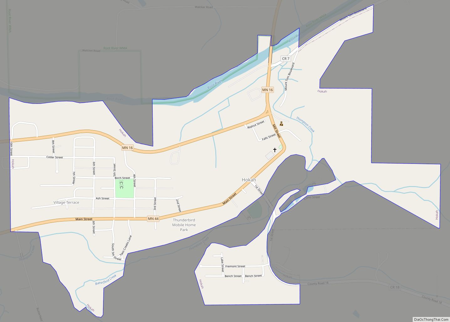 Map of Hokah city