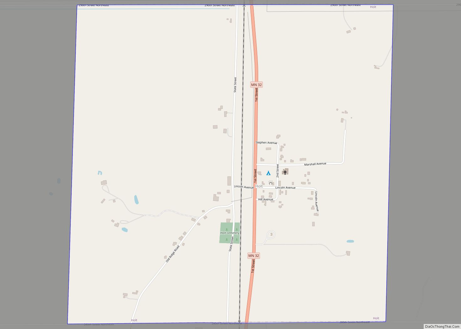 Map of Holt city, Minnesota