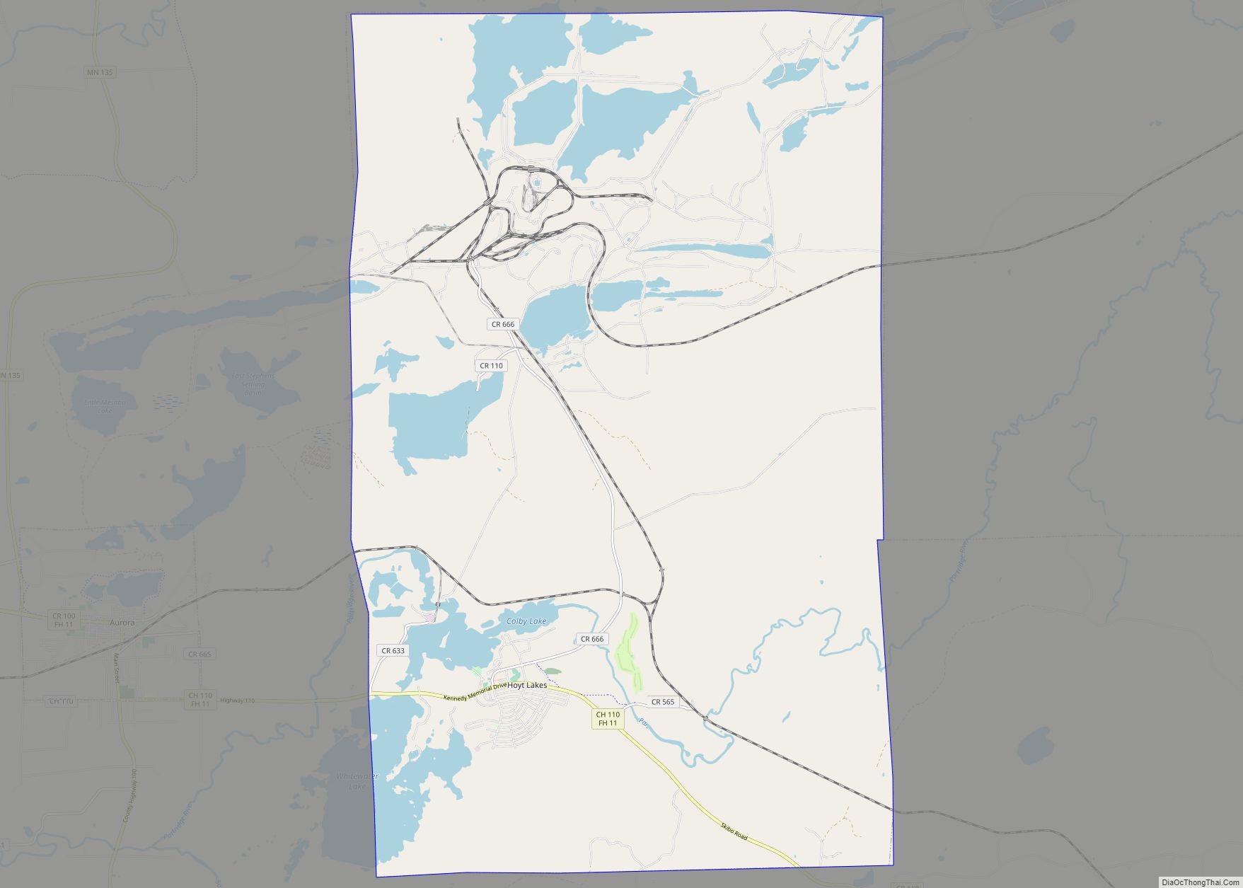 Map of Hoyt Lakes city