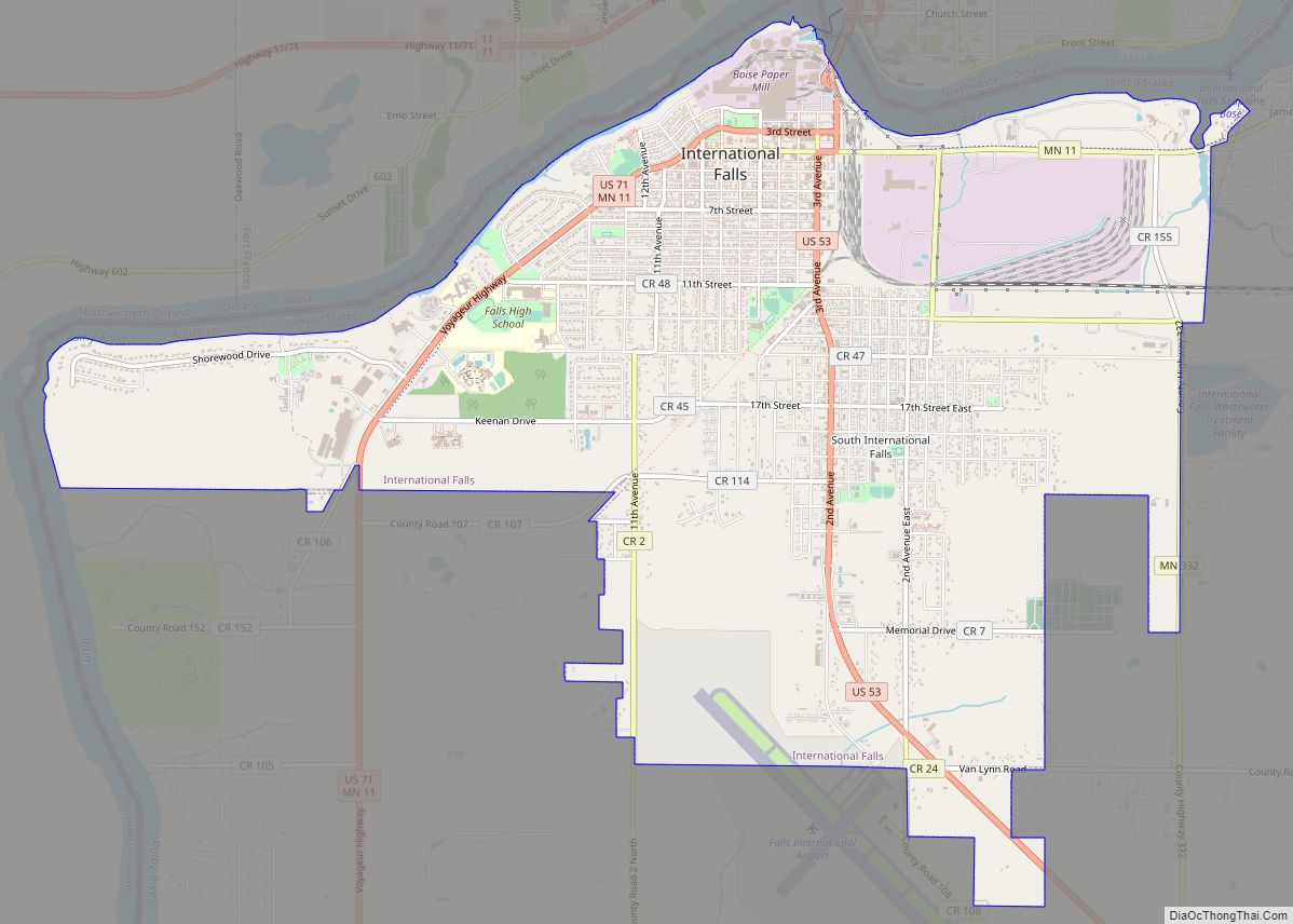 Map of International Falls city