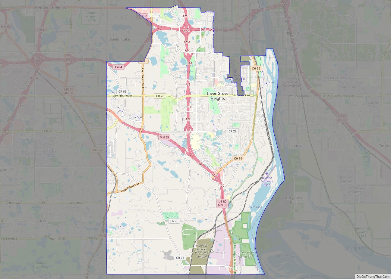 Map of Inver Grove Heights city