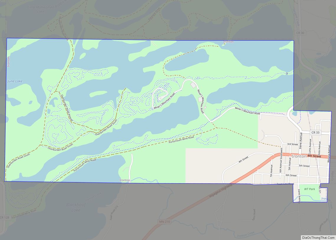 Map of Ironton city, Minnesota