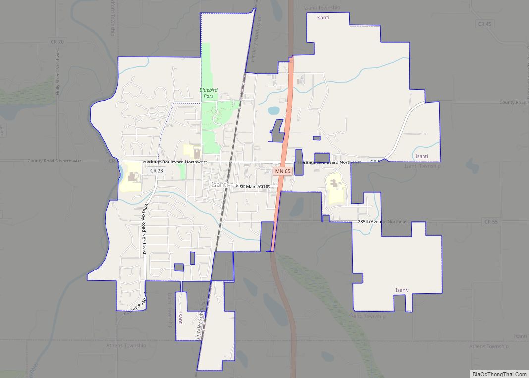 Map of Isanti city