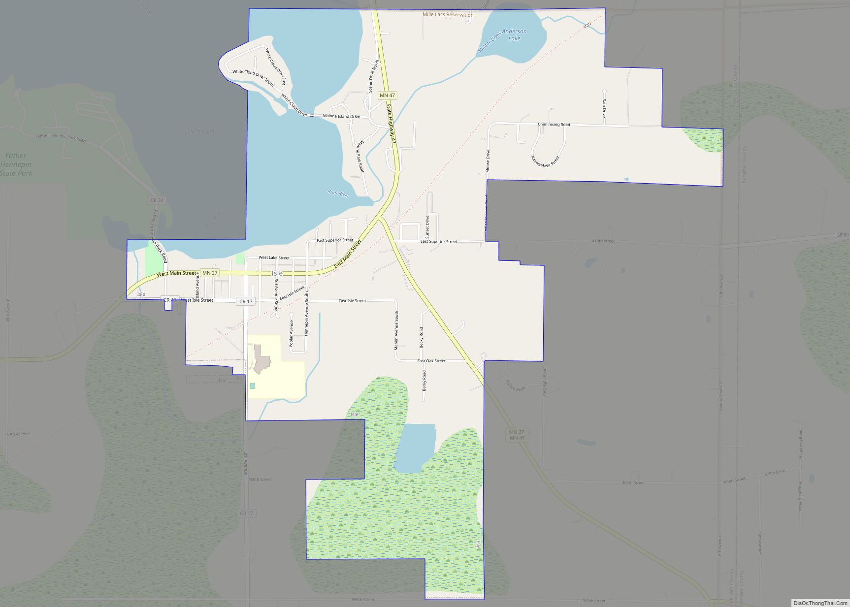 Map of Isle city