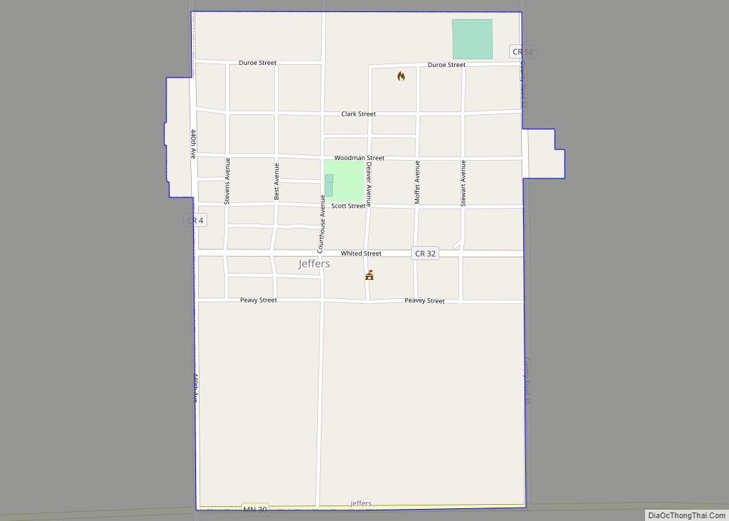 Map of Jeffers city