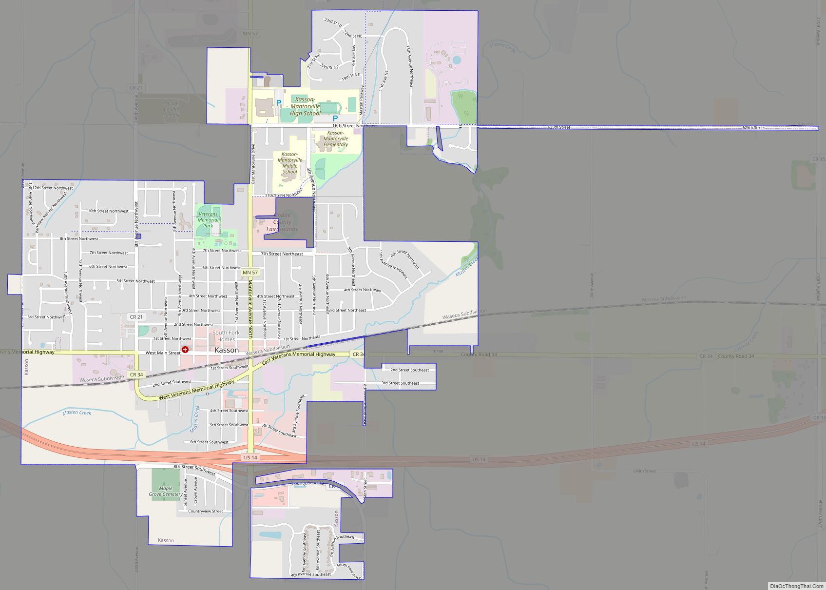 Map of Kasson city