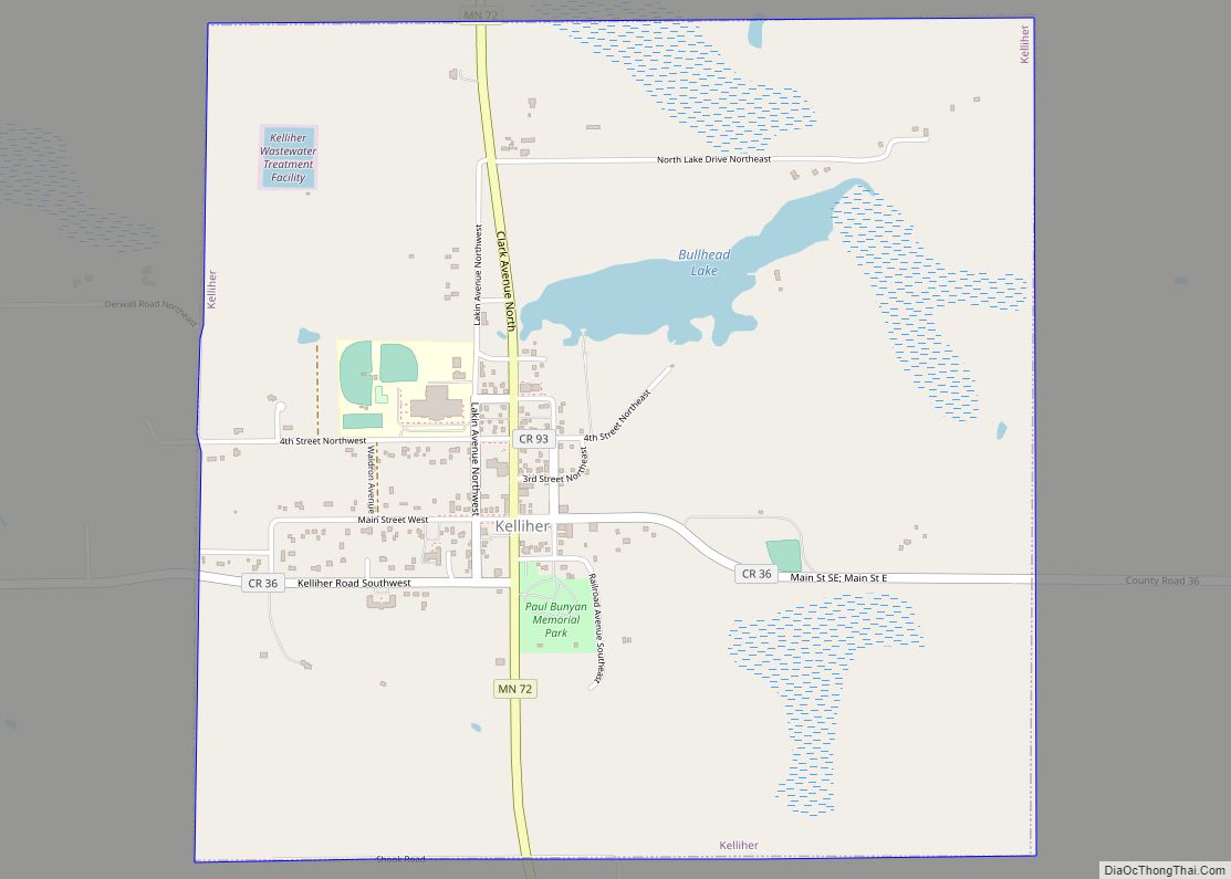 Map of Kelliher city