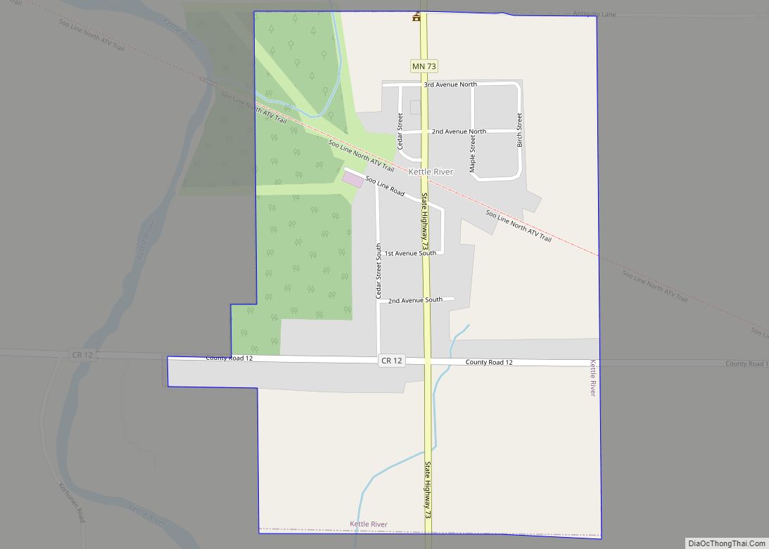 Map of Kettle River city