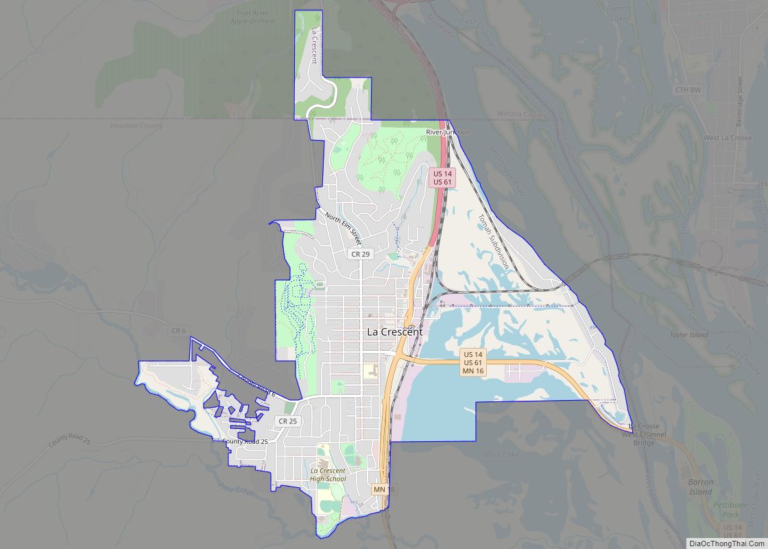 Map of La Crescent city