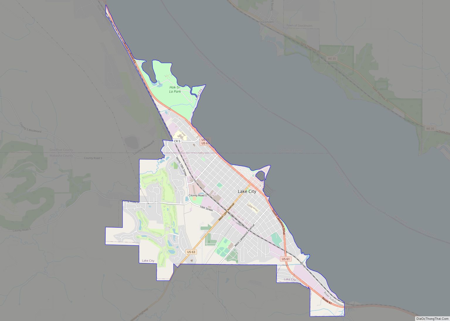Map of Lake City, Minnesota