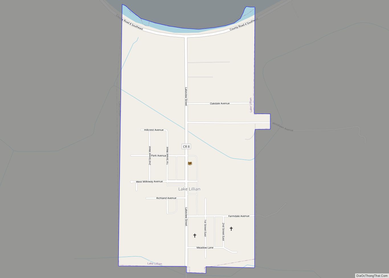 Map of Lake Lillian city