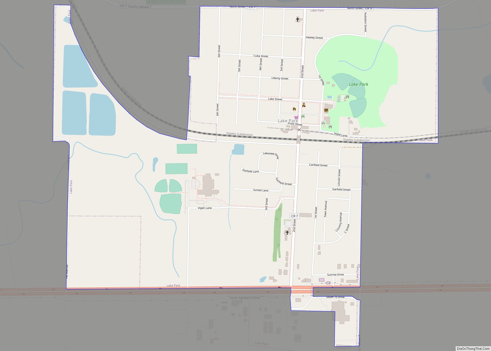 Map of Lake Park city, Minnesota