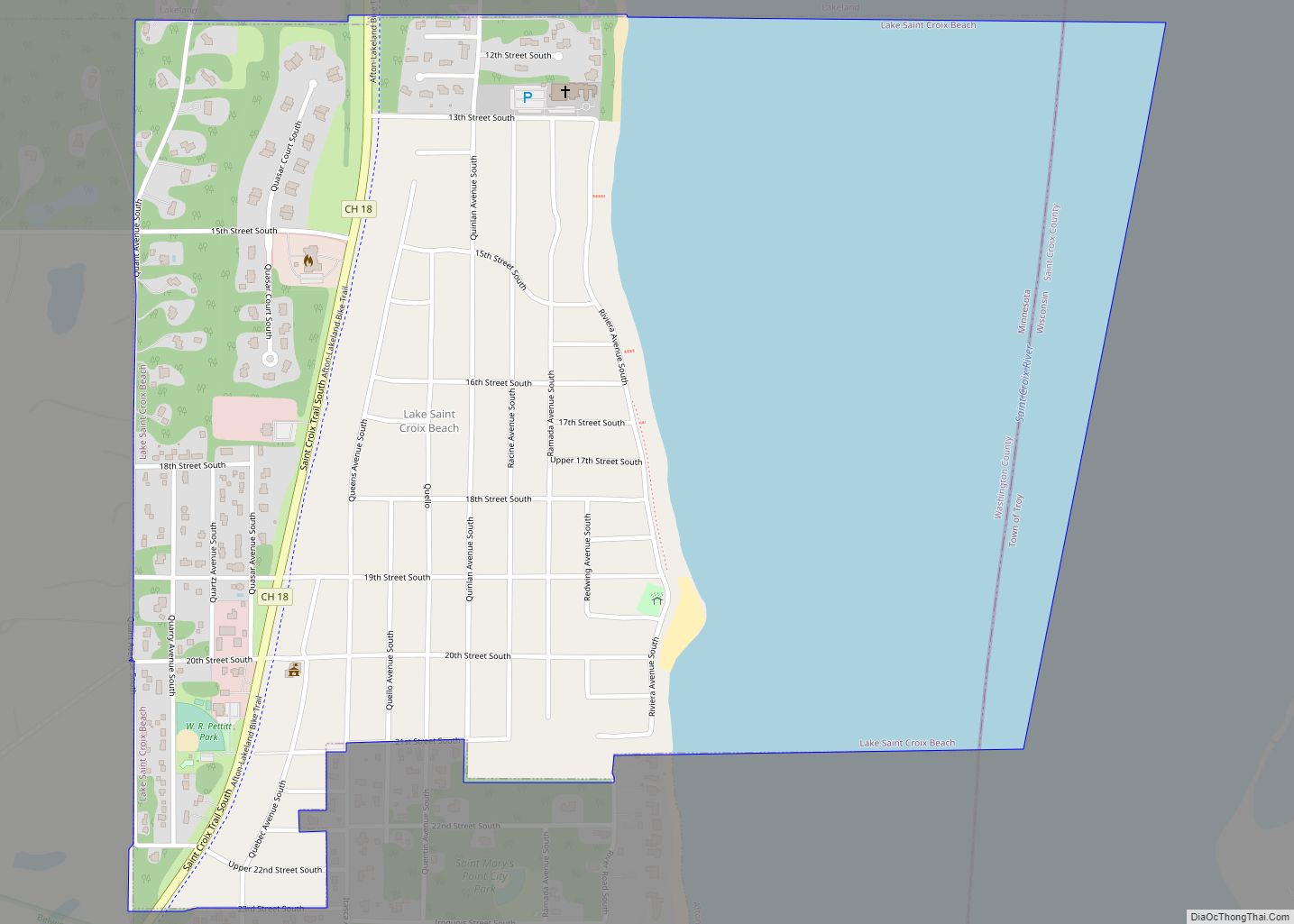 Map of Lake St. Croix Beach city