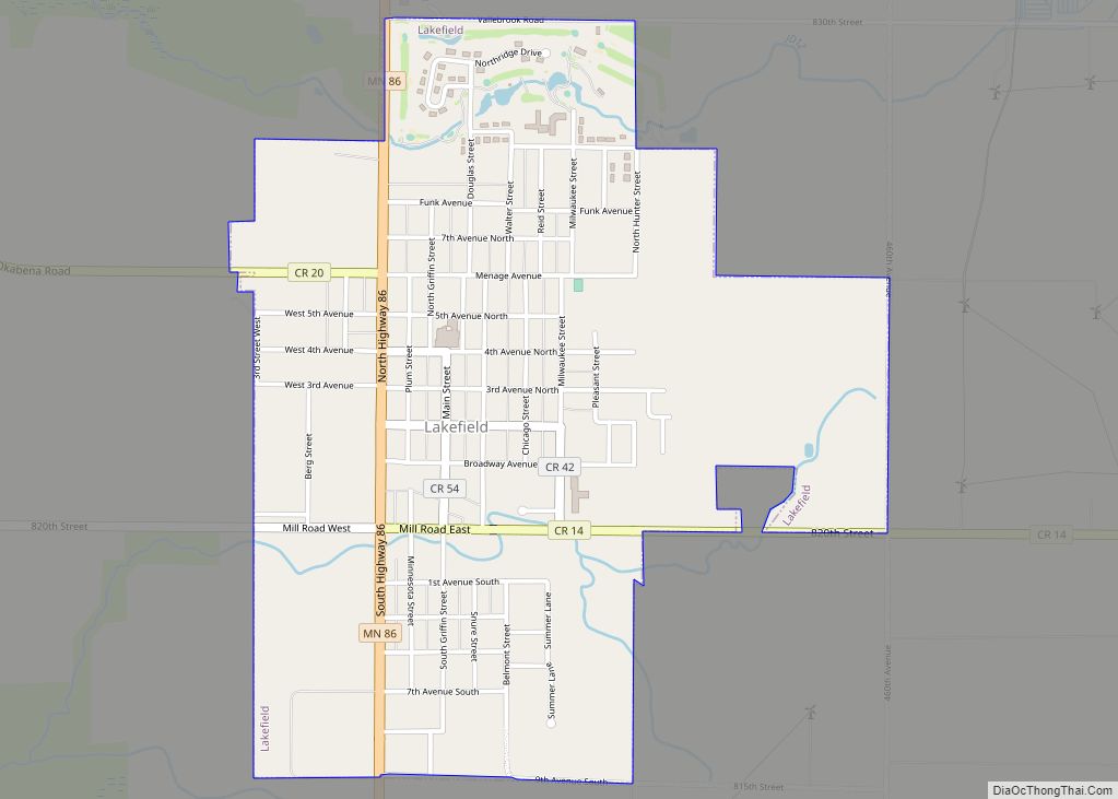 Map of Lakefield city