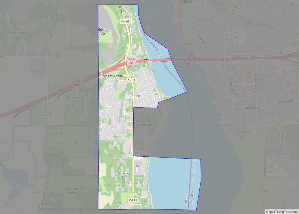 Map of Lakeland city, Minnesota