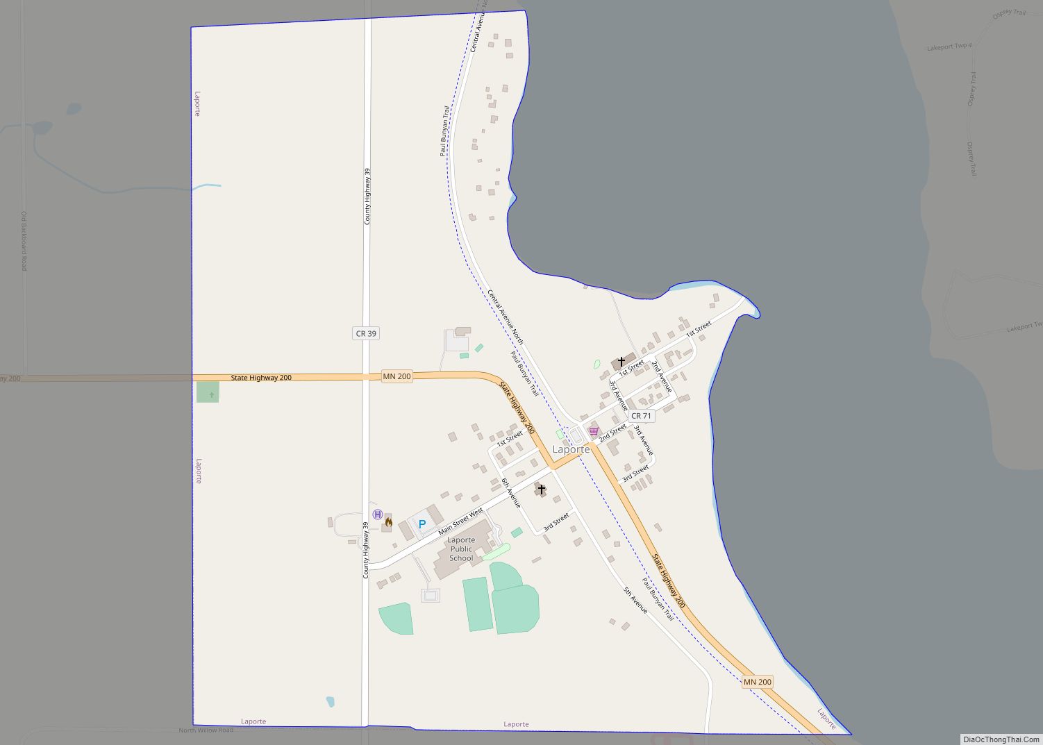 Map of Laporte city, Minnesota