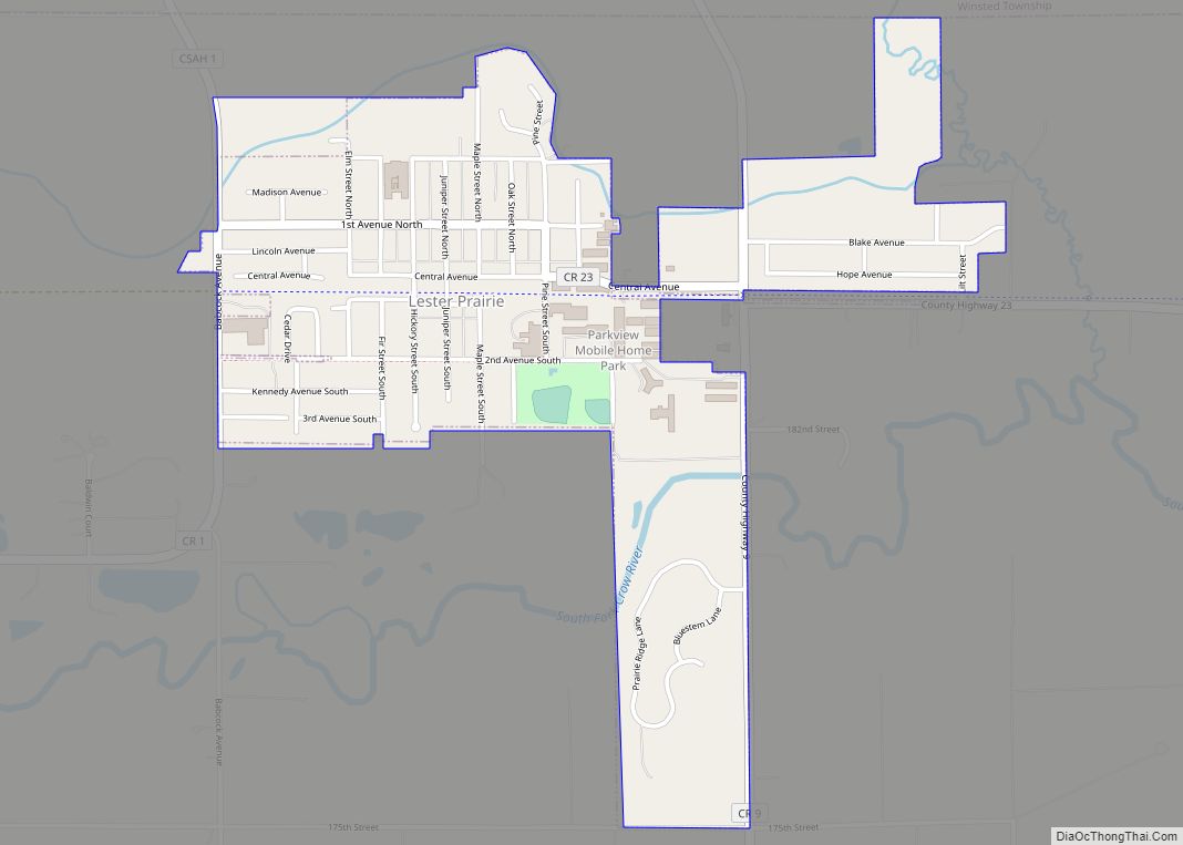 Map of Lester Prairie city