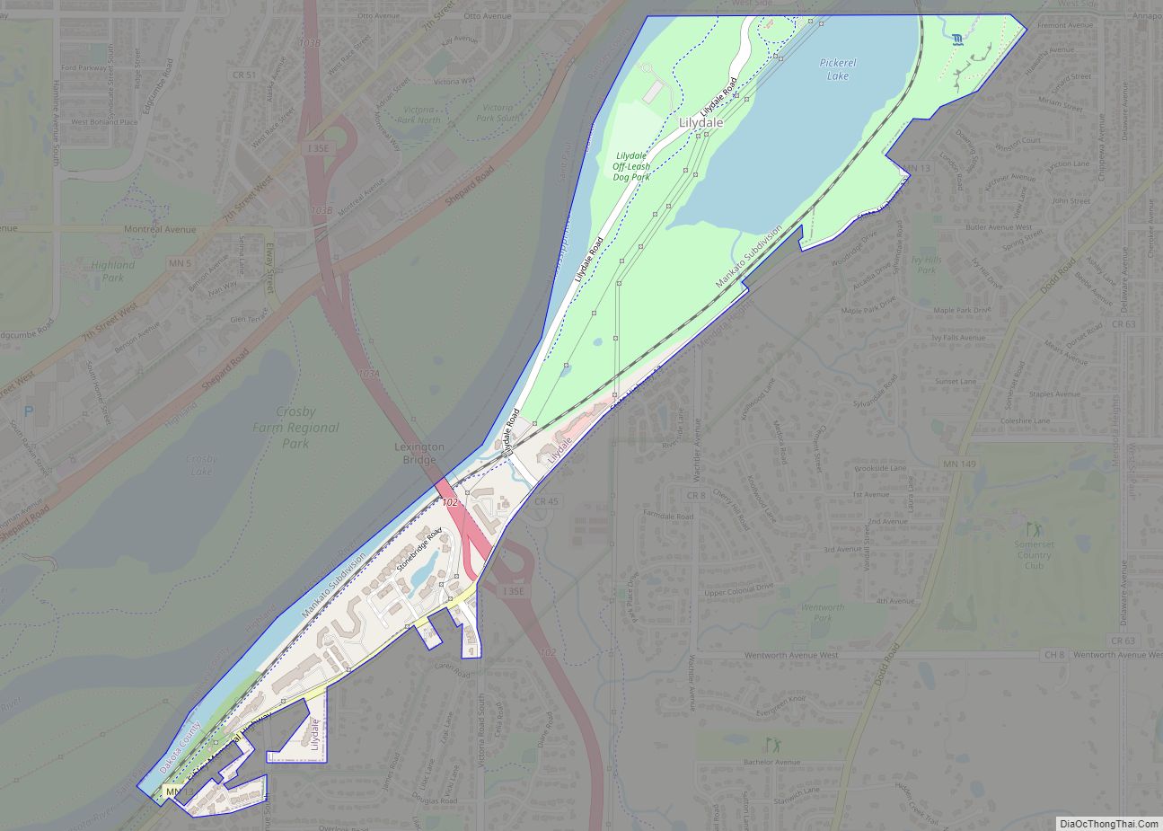 Map of Lilydale city