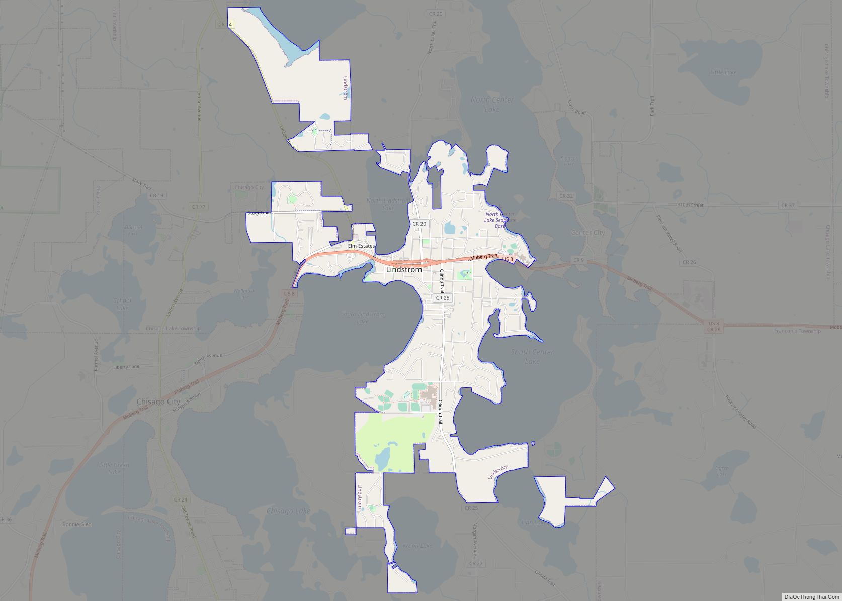 Map of Lindstrom city