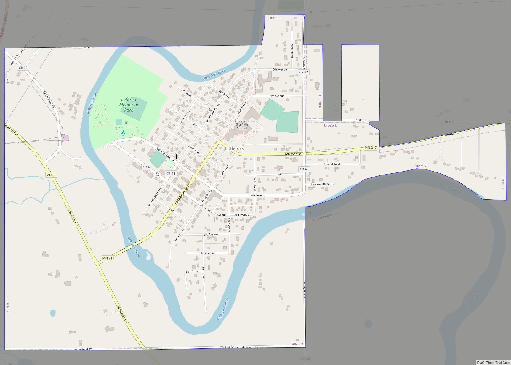 Map of Littlefork city