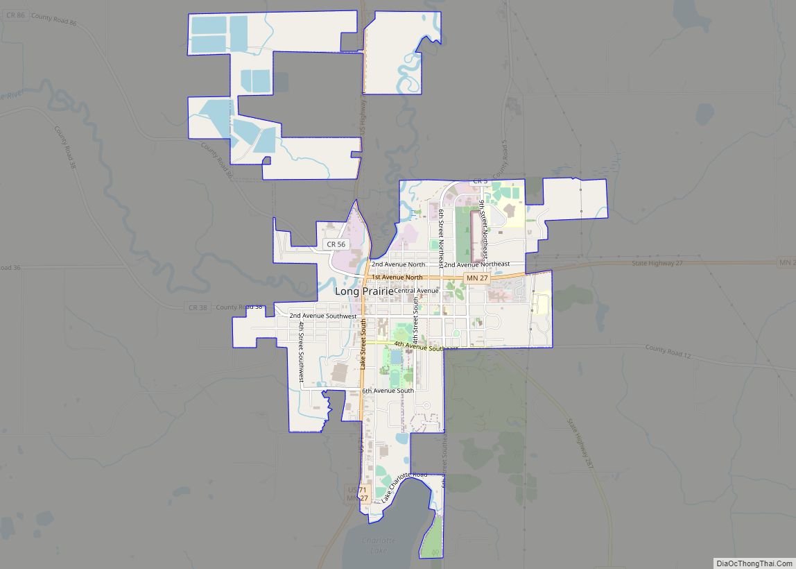 Map of Long Prairie city