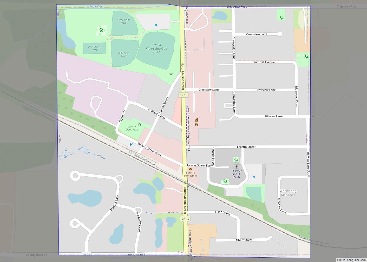 Map of Loretto city, Minnesota