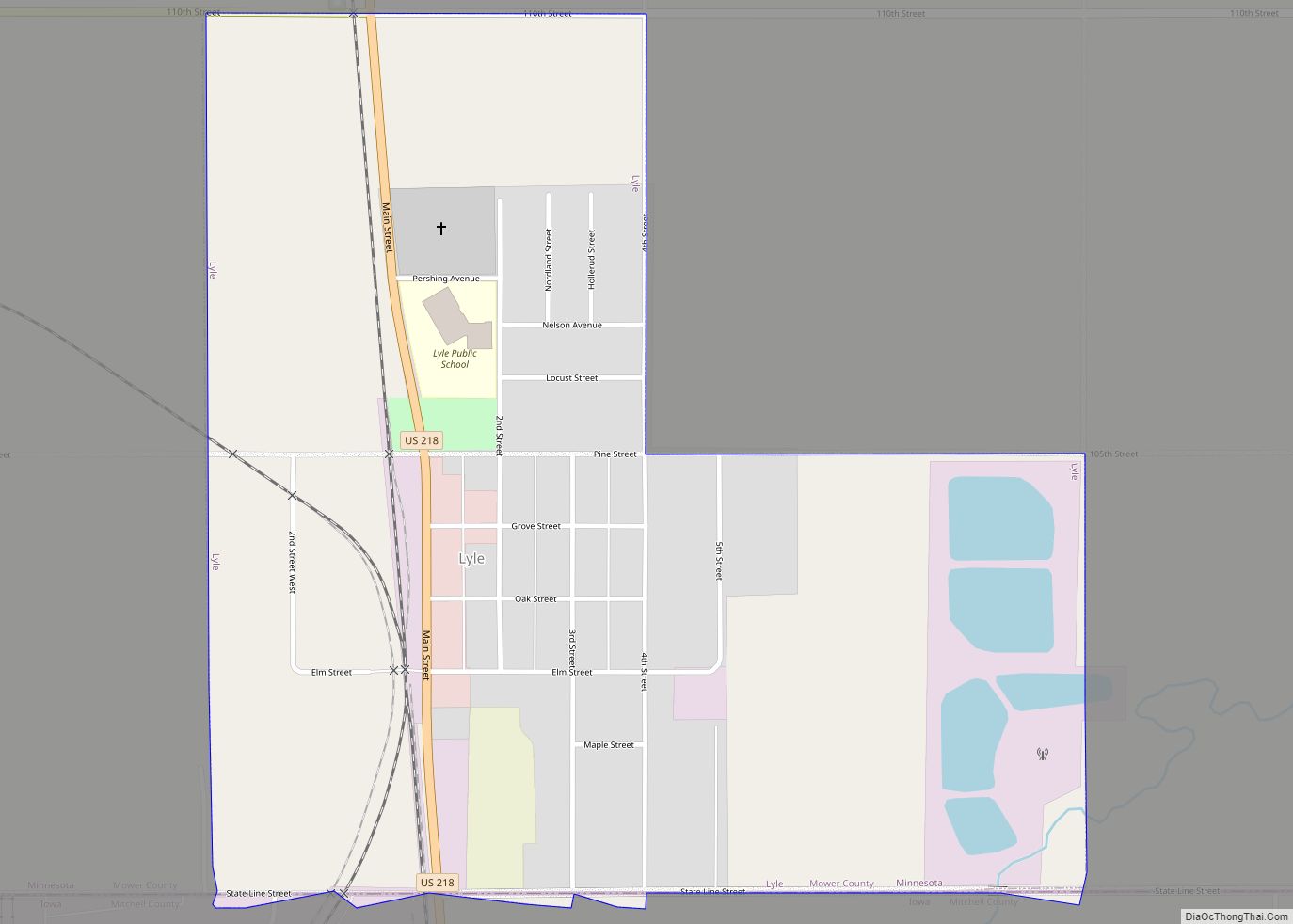 Map of Lyle city, Minnesota