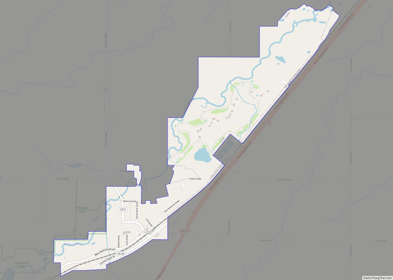 Map of Lynd city