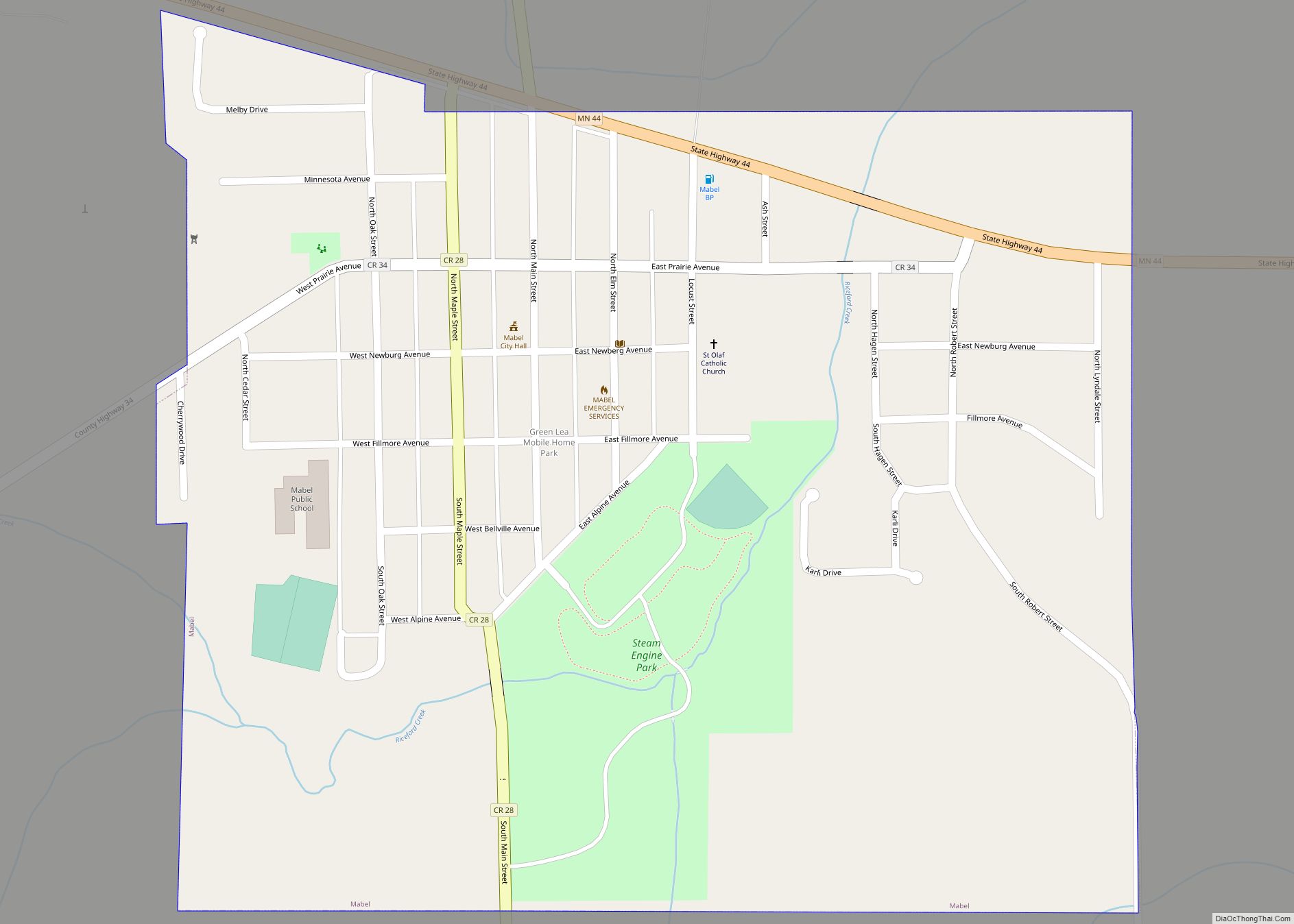 Map of Mabel city