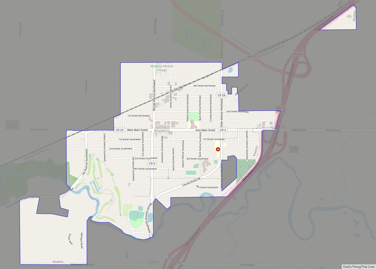 Map of Madelia city