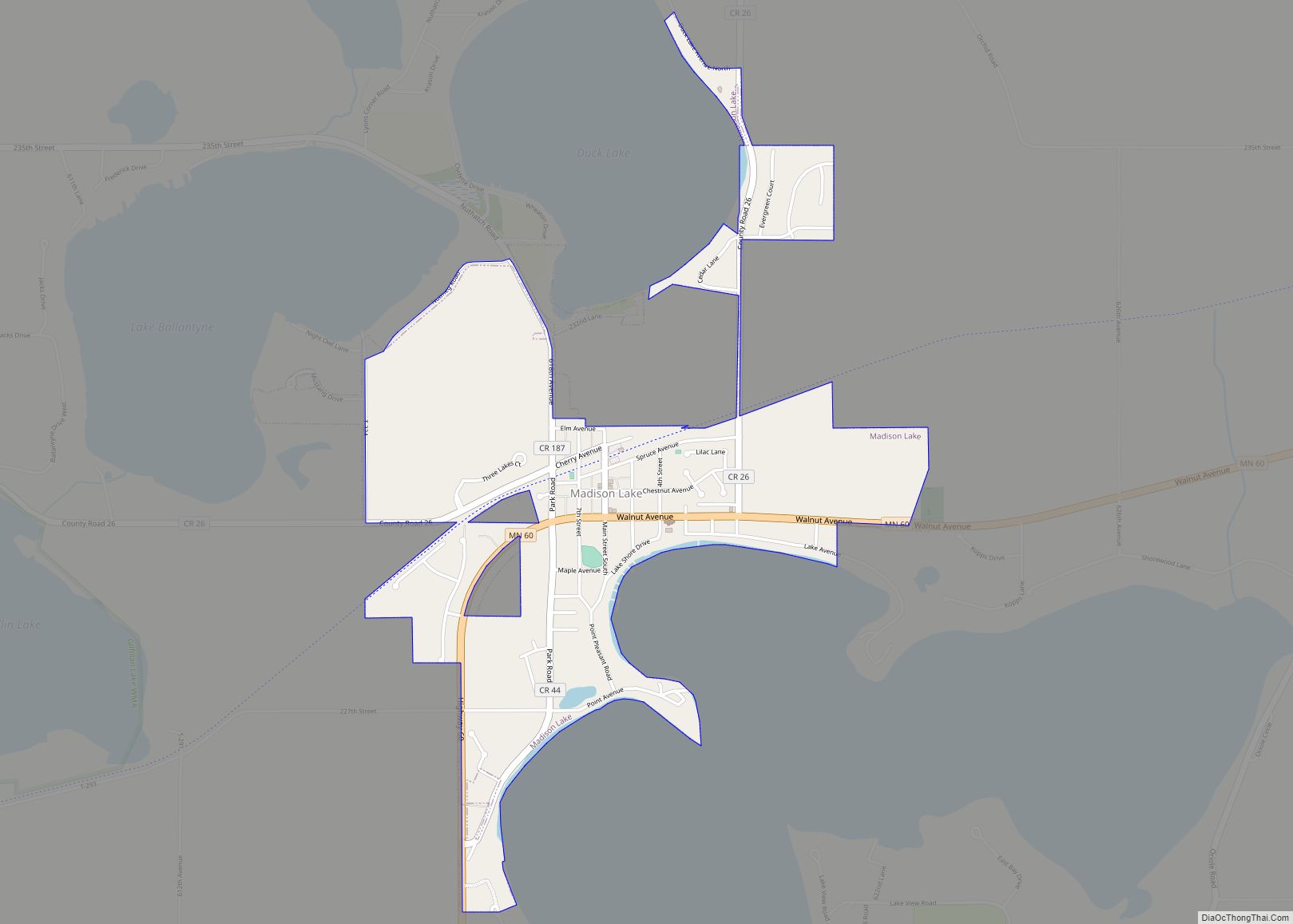 Map of Madison Lake city