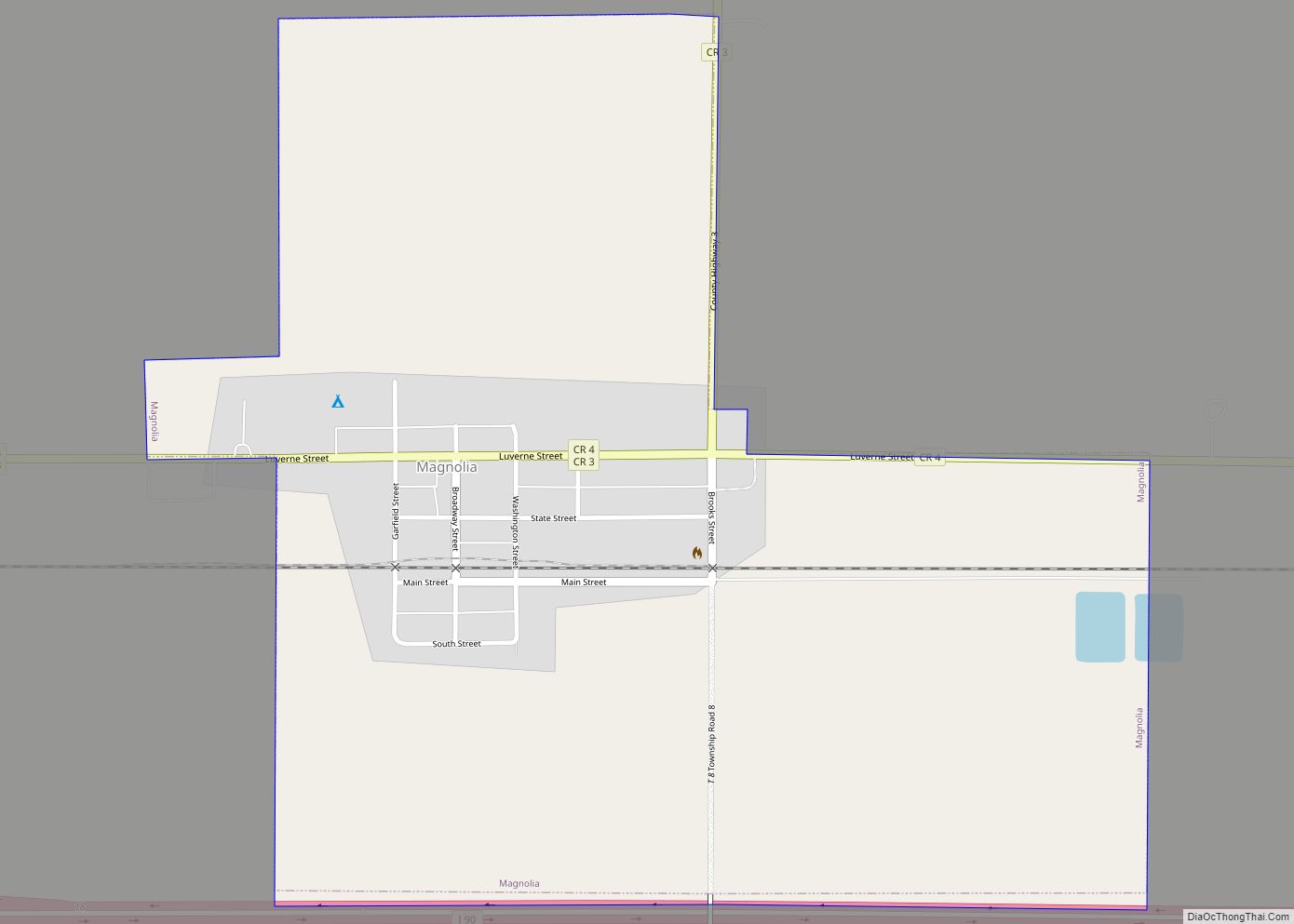 Map of Magnolia city, Minnesota