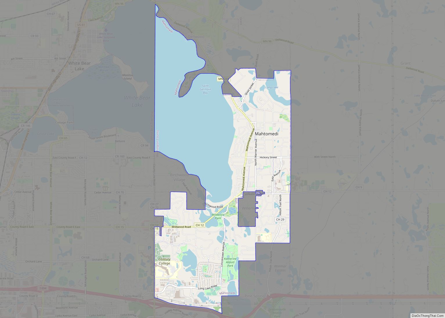 Map of Mahtomedi city