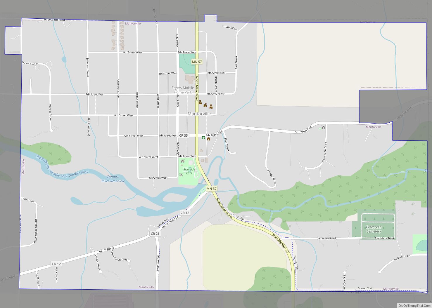 Map of Mantorville city