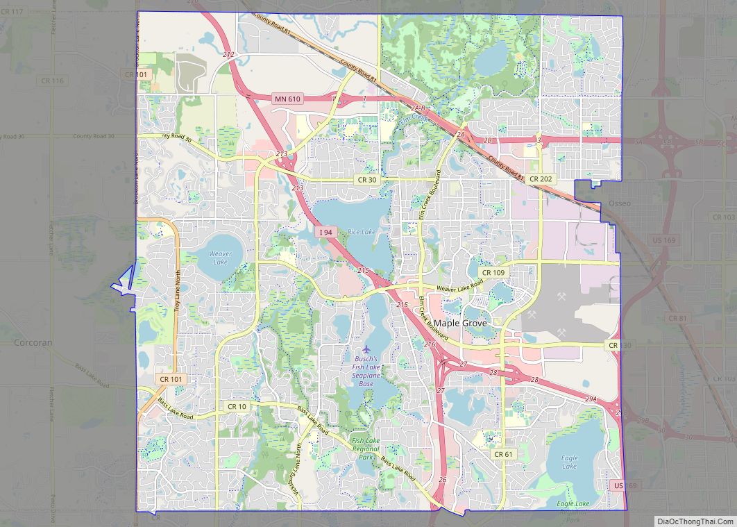 Map of Maple Grove city, Minnesota