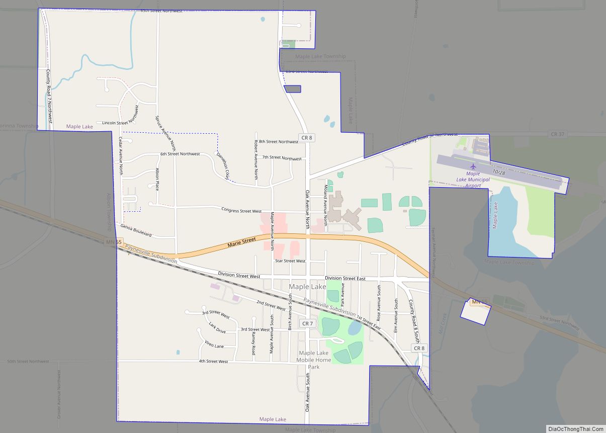 Map of Maple Lake city